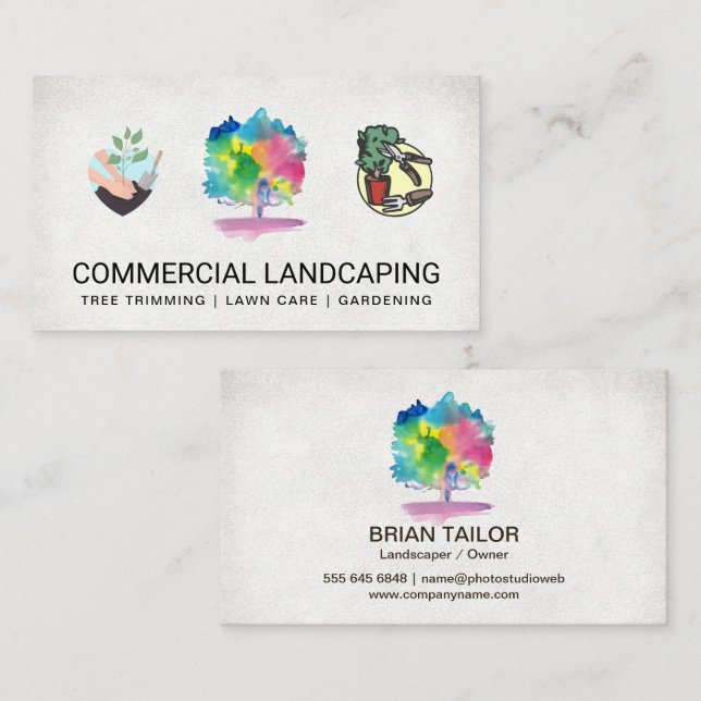 Logos de jardinage | Carte de visite Arborescence  (Devant / Derrière)