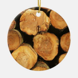 Logs Ceramic Ornament