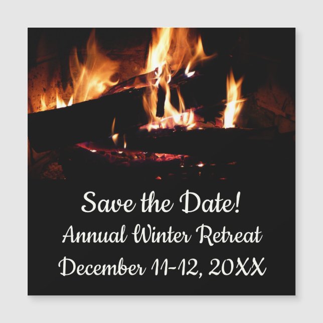 Logs in the Fireplace Warm Fire Photography (Front)