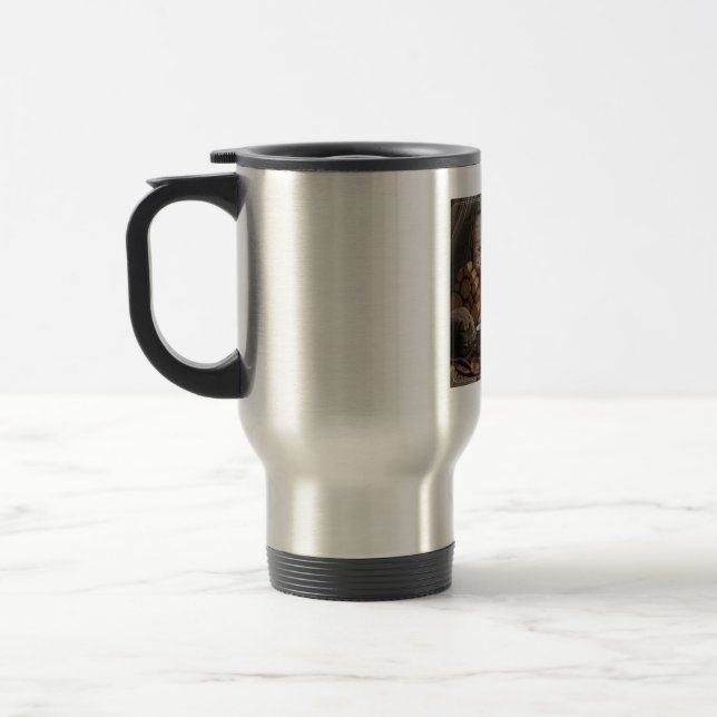 Logs & Lazy Mornings Camp Mug – Rustic Adventure (Left)