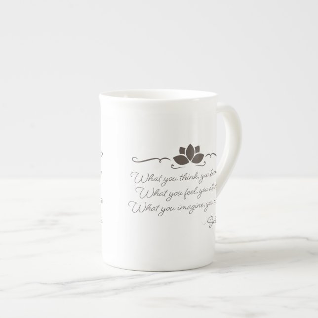 Loi de Bouddha de tasse de café de porcelaine (Devant droit)