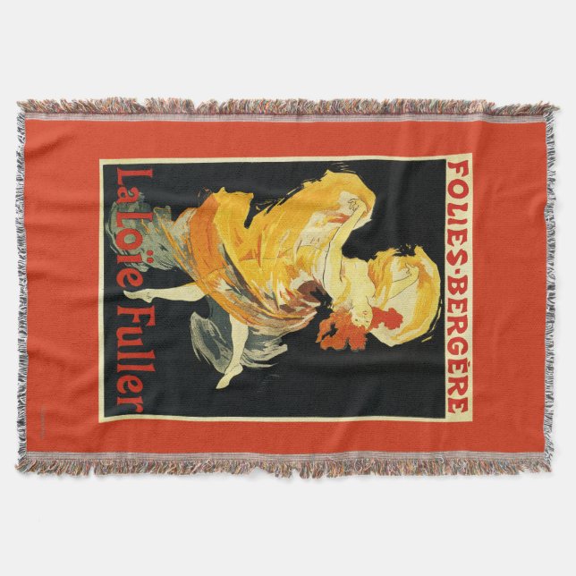 Loie Fuller at the Folies-Bergere Theatre Throw Blanket (Front)
