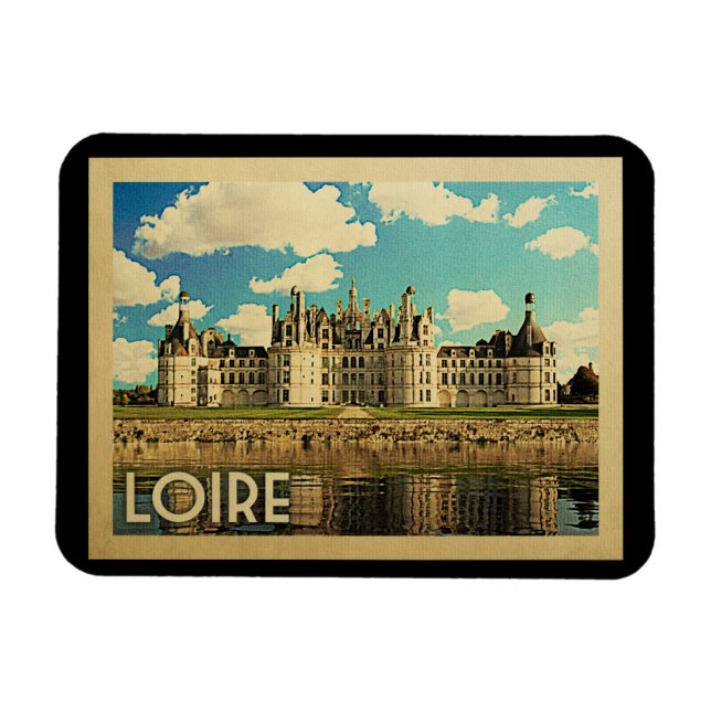 Loire France Vintage Travel - Chateau Chambord Magnet (Horizontal)
