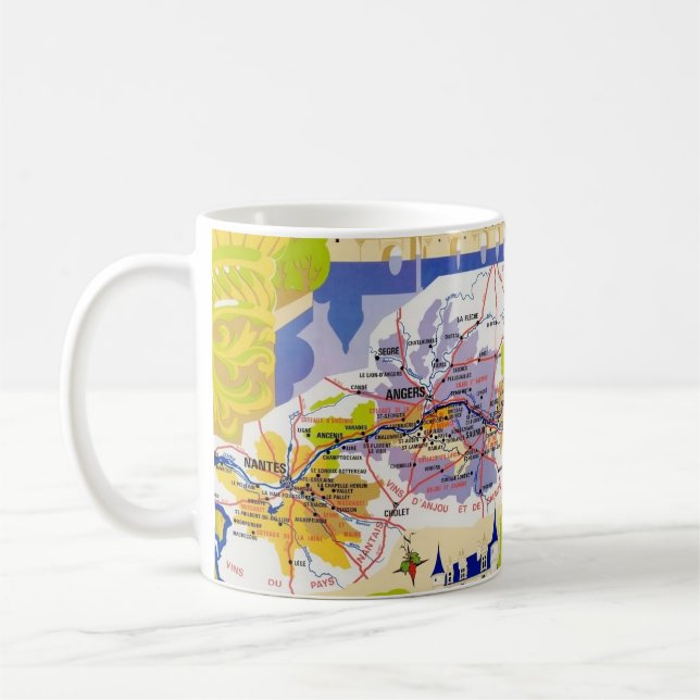 Loire Valley Wine Map  Coffee Mug (Left)