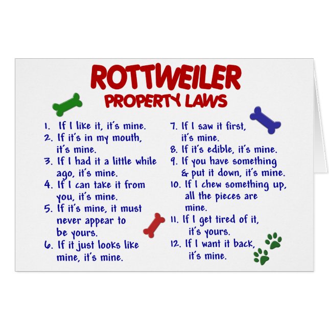 Lois 2 de propriété de ROTTWEILER (Devant horizontal)