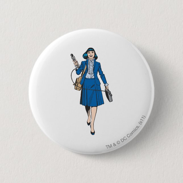 Lois Lane with Microphone 2 Inch Round Button (Front)