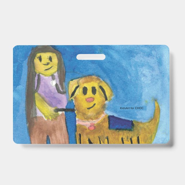 Lois the Therapy Dog - Kids Art for CHOC Badge (Front)