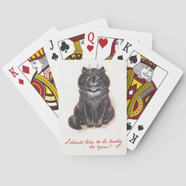 Lois Wain Lucky Black Cat Playing Cards (Back)