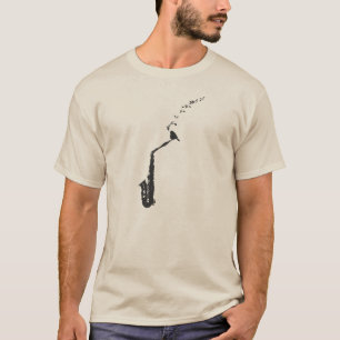 L'oiseau chante le T-shirt de bleus