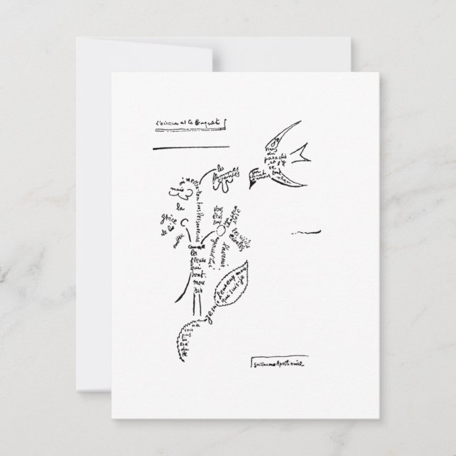 L'oiseau et le bouquet, by Apollinaire  Card (Front)