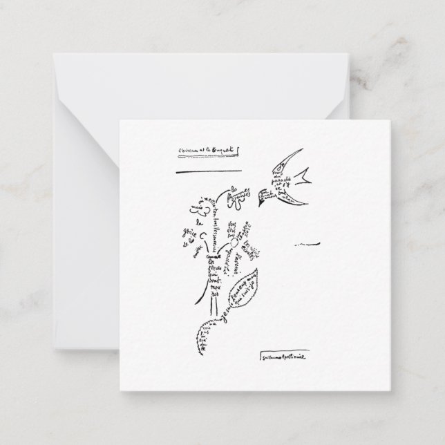L'oiseau et le bouquet, by Apollinaire  Card (Front)