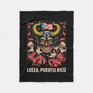 Loiza Puerto Rico Souvenir Vejigante Puerto Rican Fleece Blanket