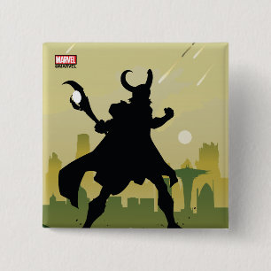 Loki Heroic Silhouette 2 Inch Square Button
