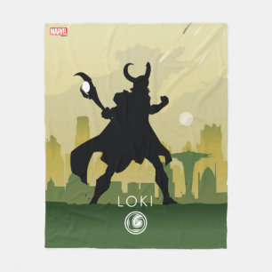 Loki Heroic Silhouette Fleece Blanket