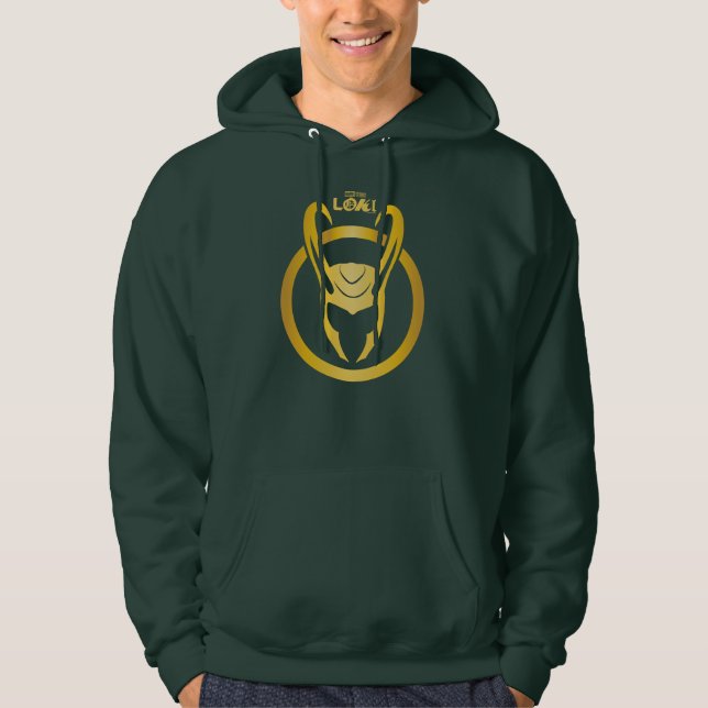 Loki Horned Helmet Logo Hoodie (Front)