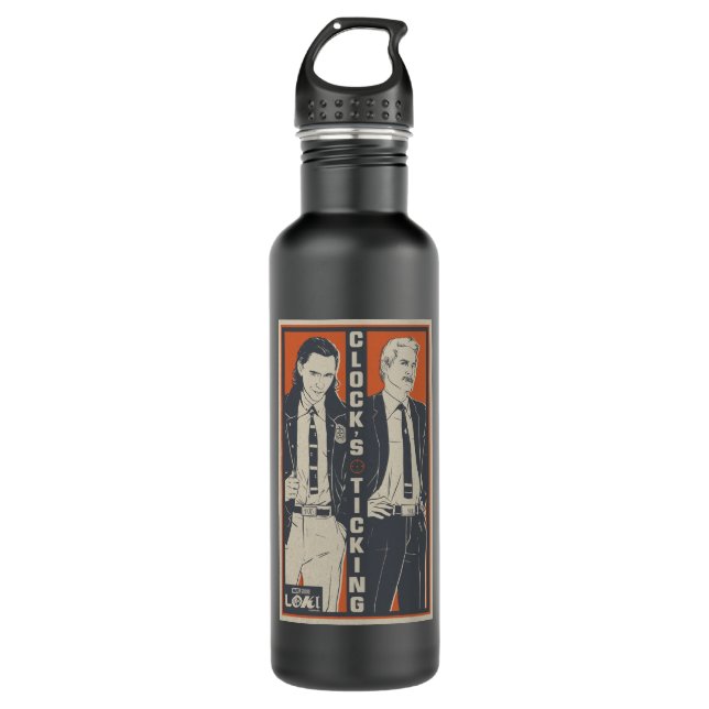 Loki & Mobius - Clock's Ticking 710 Ml Water Bottle (Front)