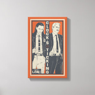 Loki & Mobius - Clock's Ticking Canvas Print