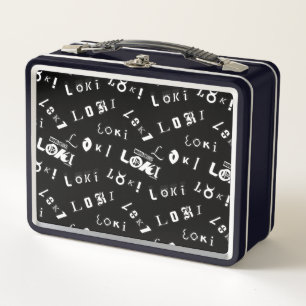 Loki Name Pattern Metal Lunch Box