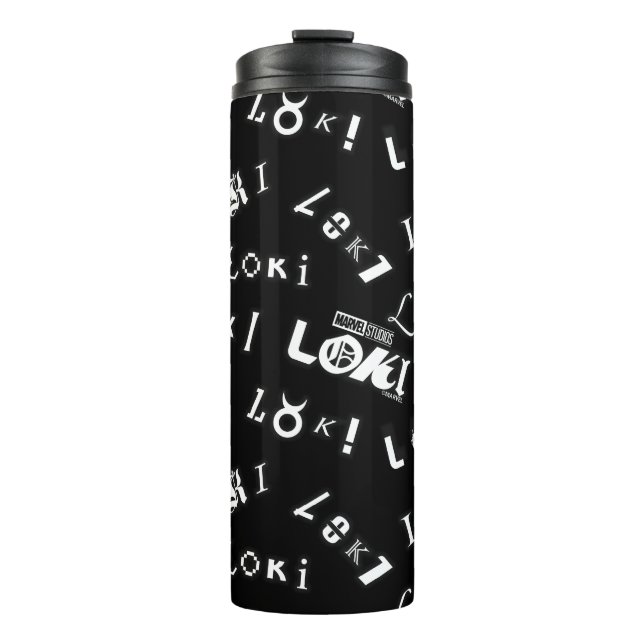 Loki Name Pattern Thermal Tumbler (Front)