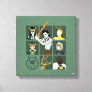 Loki Variant Grid Canvas Print