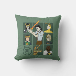 Loki Variant Grid Throw Pillow