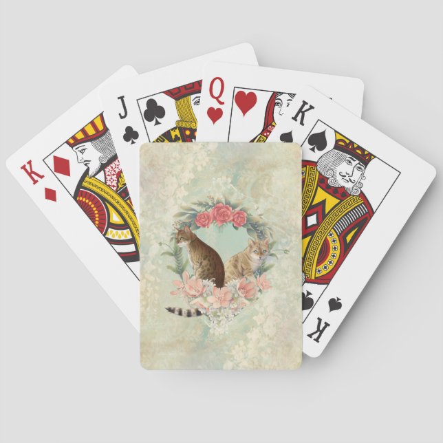 Loki's Buddies: Mika and Chidori Bengal Cats Playing Cards (Back)