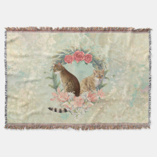 Loki's Buddies: Mika and Chidori Bengal Cats Throw Blanket