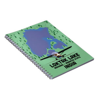 Loktak Lake Manipur state, India map Notebook