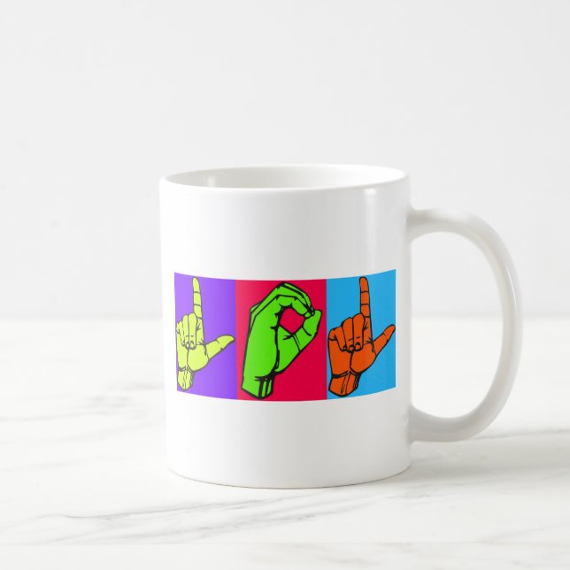 LOL ASL Sign Language Design #2 Coffee Mug (Right)