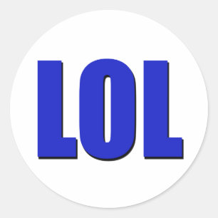 LOL blue Classic Round Sticker