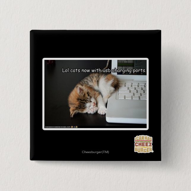 Lol cats with USB 2 Inch Square Button (Front)