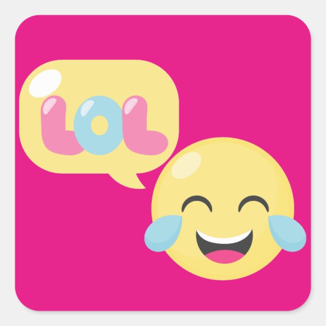 LOL Emoji Bubble Square Sticker (Front)