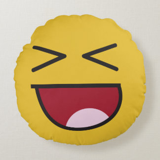 lol. emoji round pillow
