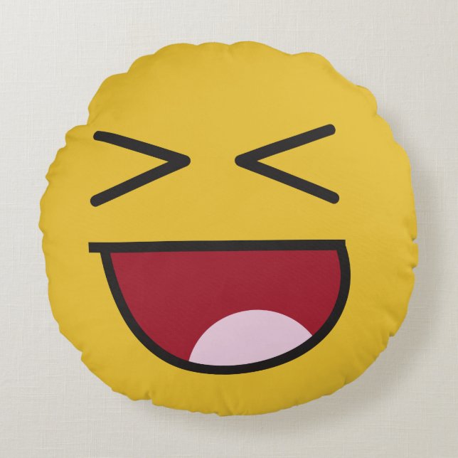 lol. emoji round pillow (Front)