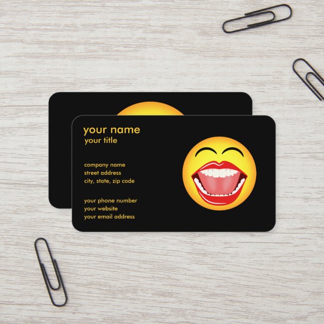LOL Face Business Cards (Front/Back In Situ)