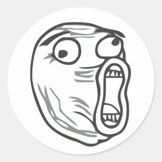 LOL Face Classic Round Sticker