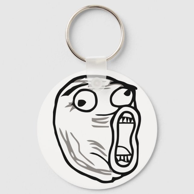 lol face meme humour rofl omg omfg keychain (Front)