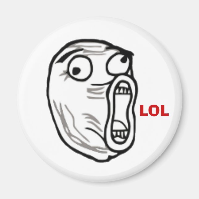 LOL Guy Internet Mème face Réfrigérateur Magnets (Devant)