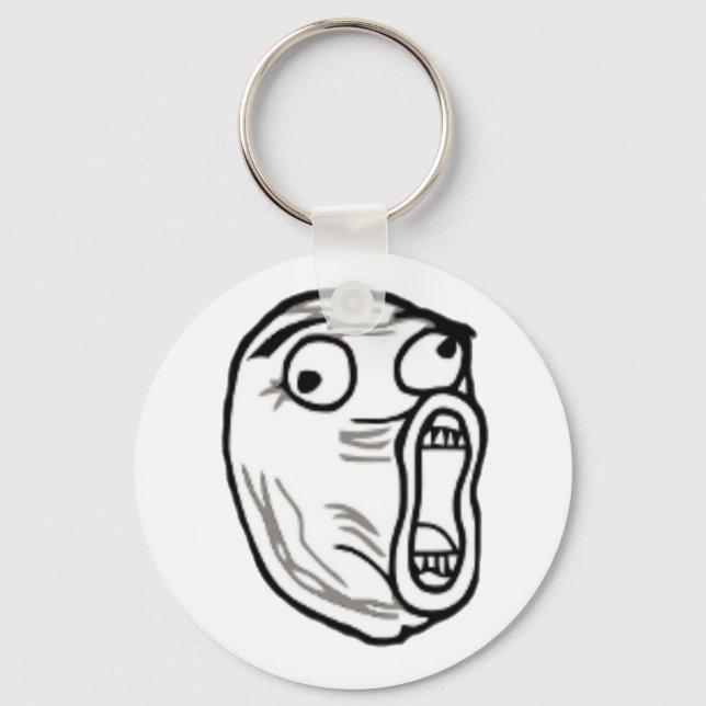 LOL Guy Internet Meme Rage Face Keychains (Front)