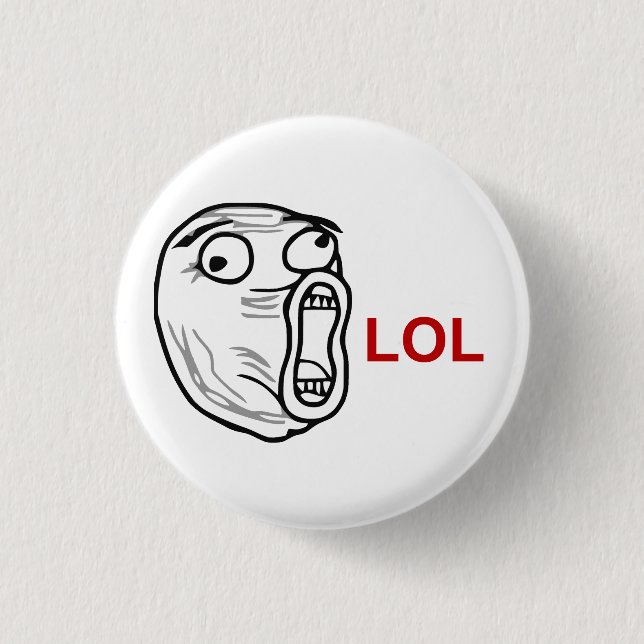 LOL Laugh Out Loud Rage Face Meme 1 Inch Round Button (Front)