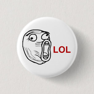LOL Laugh Out Loud Rage Face Meme 1 Inch Round Button