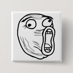 LOL Laugh Out Loud Rage Face Meme 2 Inch Square Button