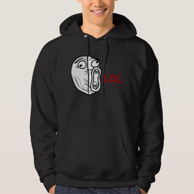 LOL Laugh Out Loud Rage Face Meme Hoodie (Front)