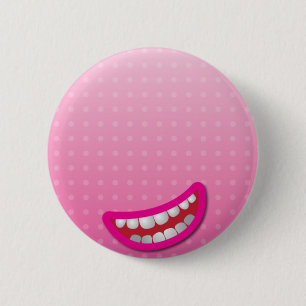 LOL laughing mouth with teeth cute! 2 Inch Round Button