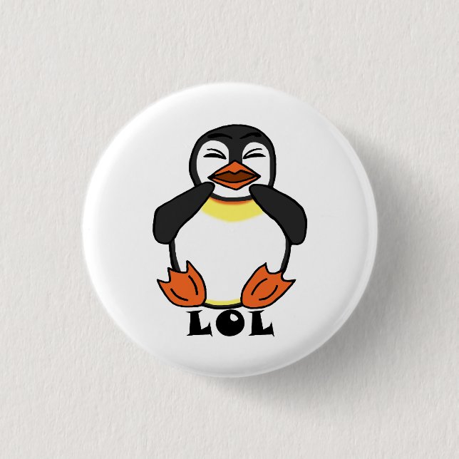LOL Laughing penguin 1 Inch Round Button (Front)