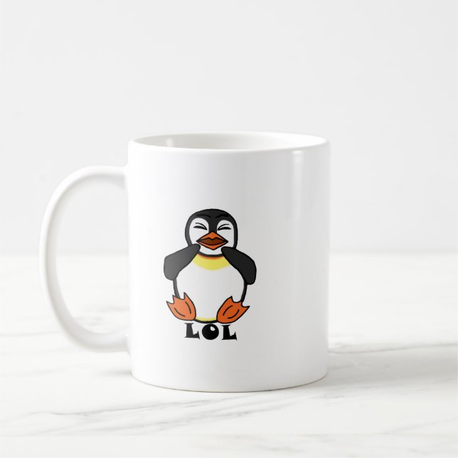 LOL Laughing penguin Coffee Mug (Left)