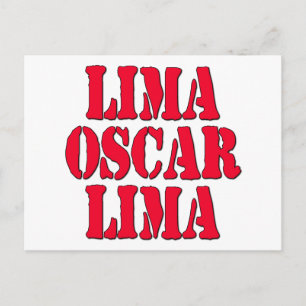 LOL Lima Oscar Lima Laugh Out Loud Postcard