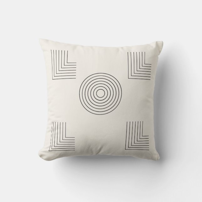 LOL Monochrome Throw Pillow – Minimalist Funny Aes (Front)