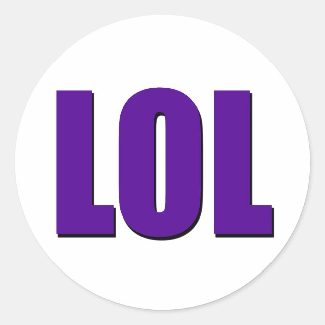 LOL purple Classic Round Sticker (Front)