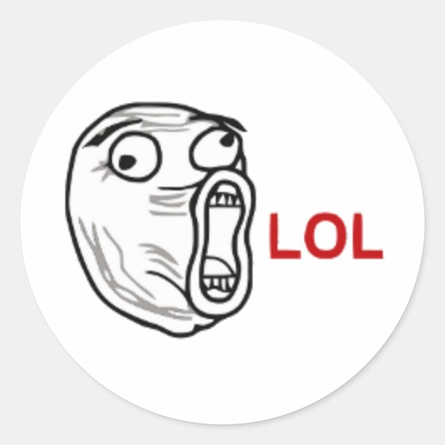 LOL Rage Face Classic Round Sticker (Front)